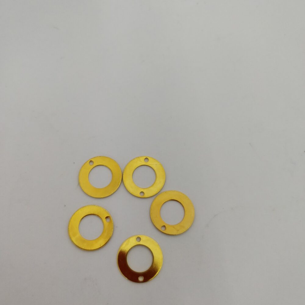 12MM FLAT DISC 2 HOLE GOLD