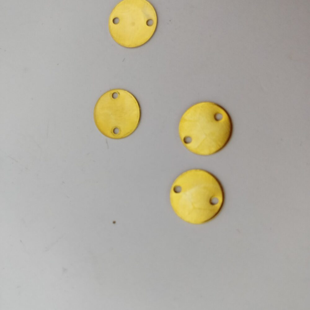 9MM FLAT DISC 2 HOLE GOLD
