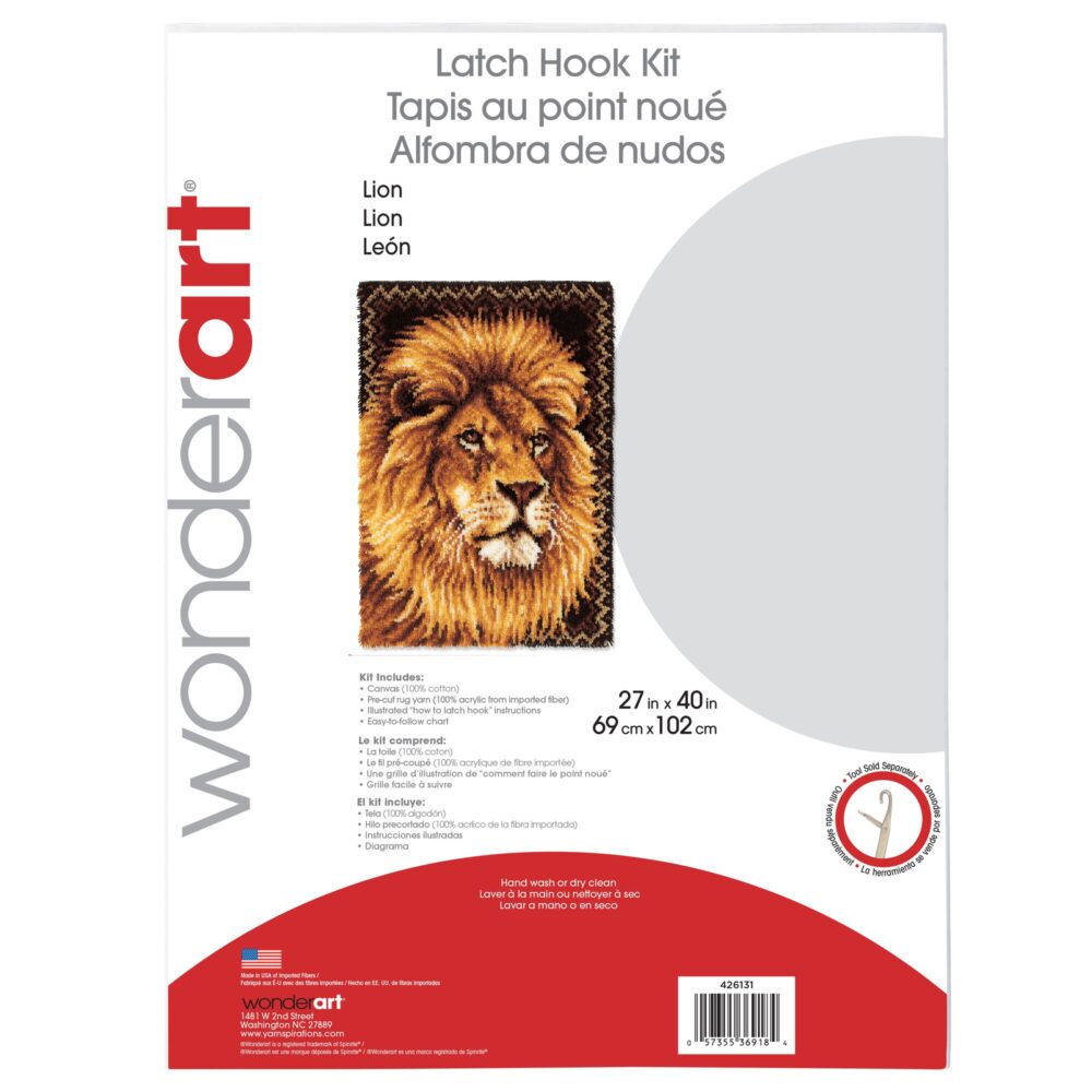 Alternative view of LATCH HOOK KIT 27X40  Lion
