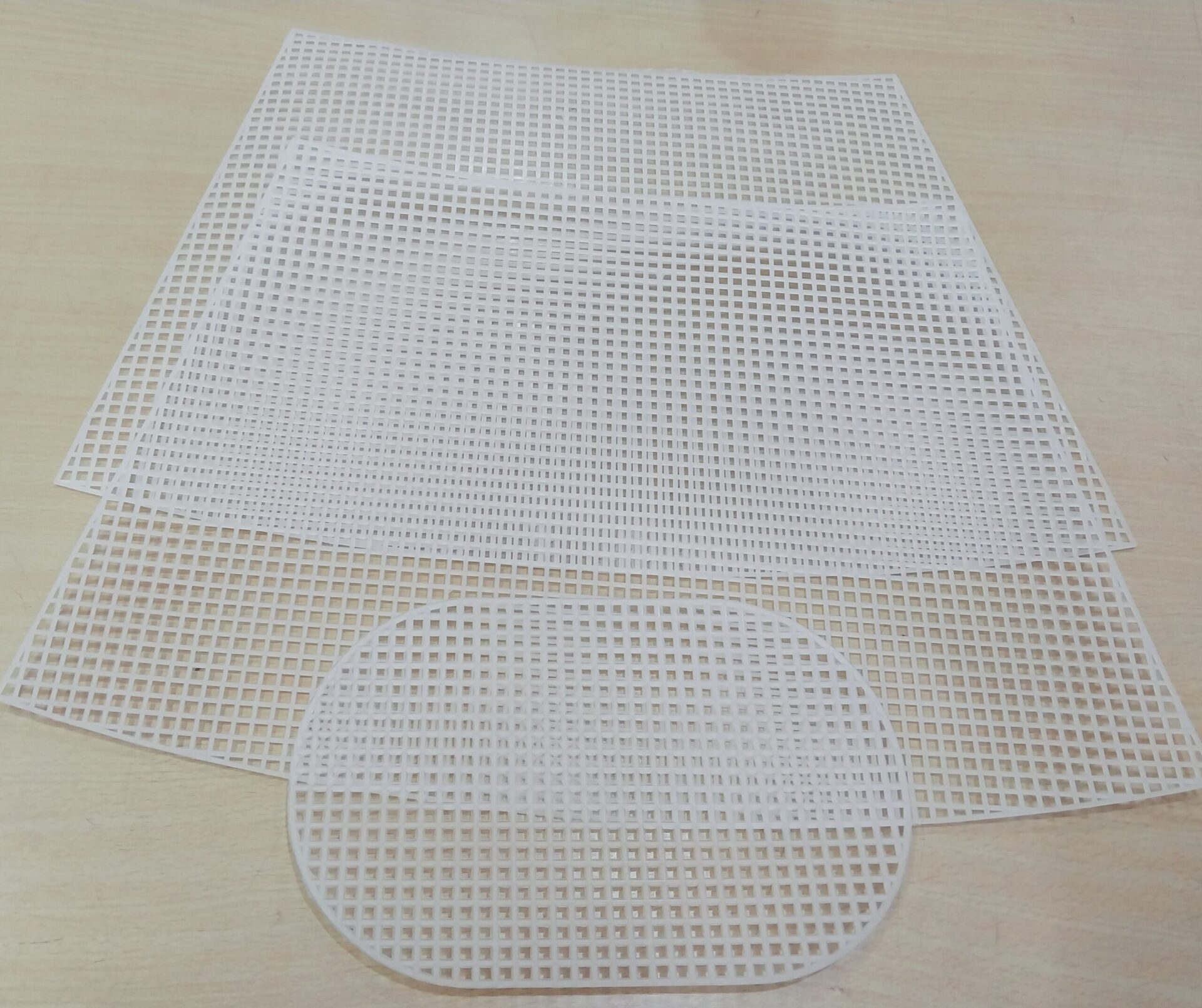 12 Pcs Plastic Mesh Canvas Sheets For Crochet Bag Making - Pre