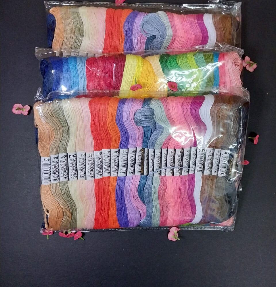 50 COLORS EMBROIDERY THREAD 1PK